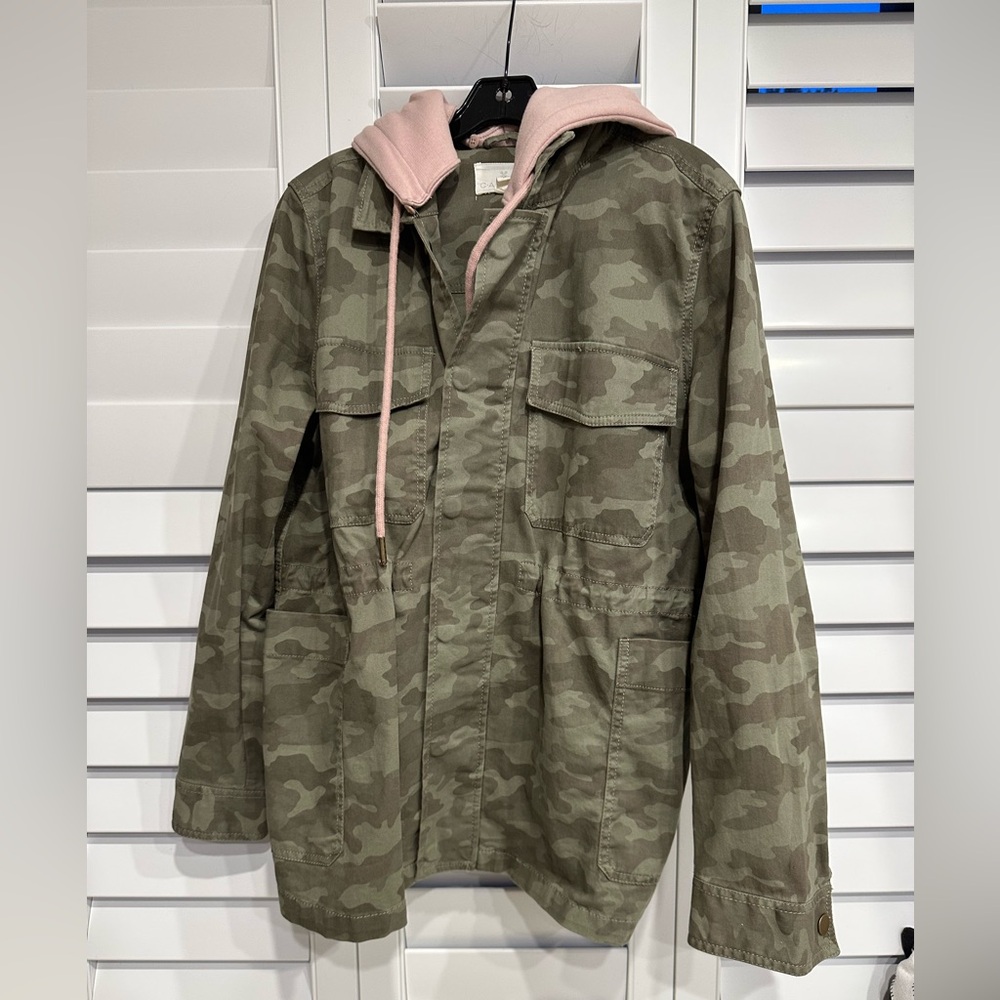 Caslon Olive camouflage  and Pink Hooded Jacket